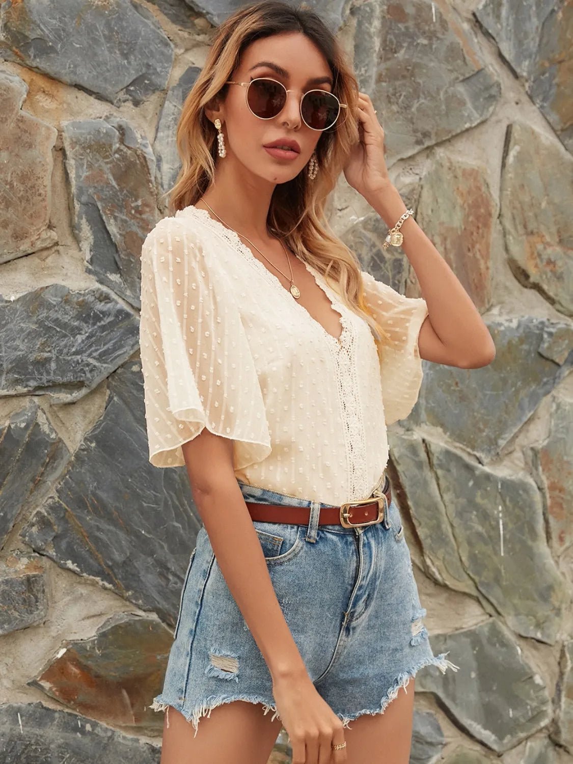 Close-up of product showing fabric texture and finish