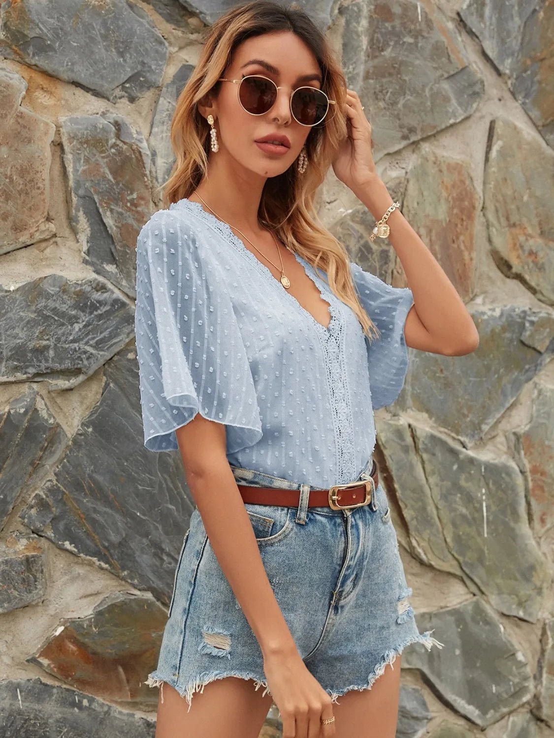 Lifestyle image of product styled for a chic daytime look