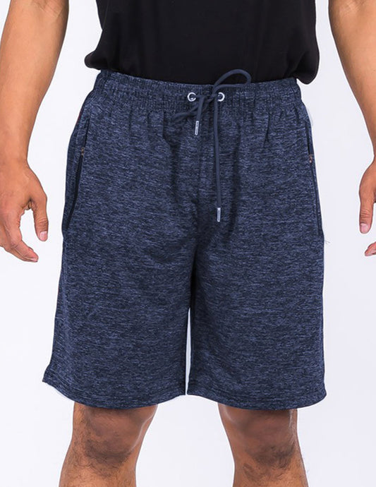 Front view of Light Weight Active Running Shorts showing neckline and sleeve details (93% polyester and)