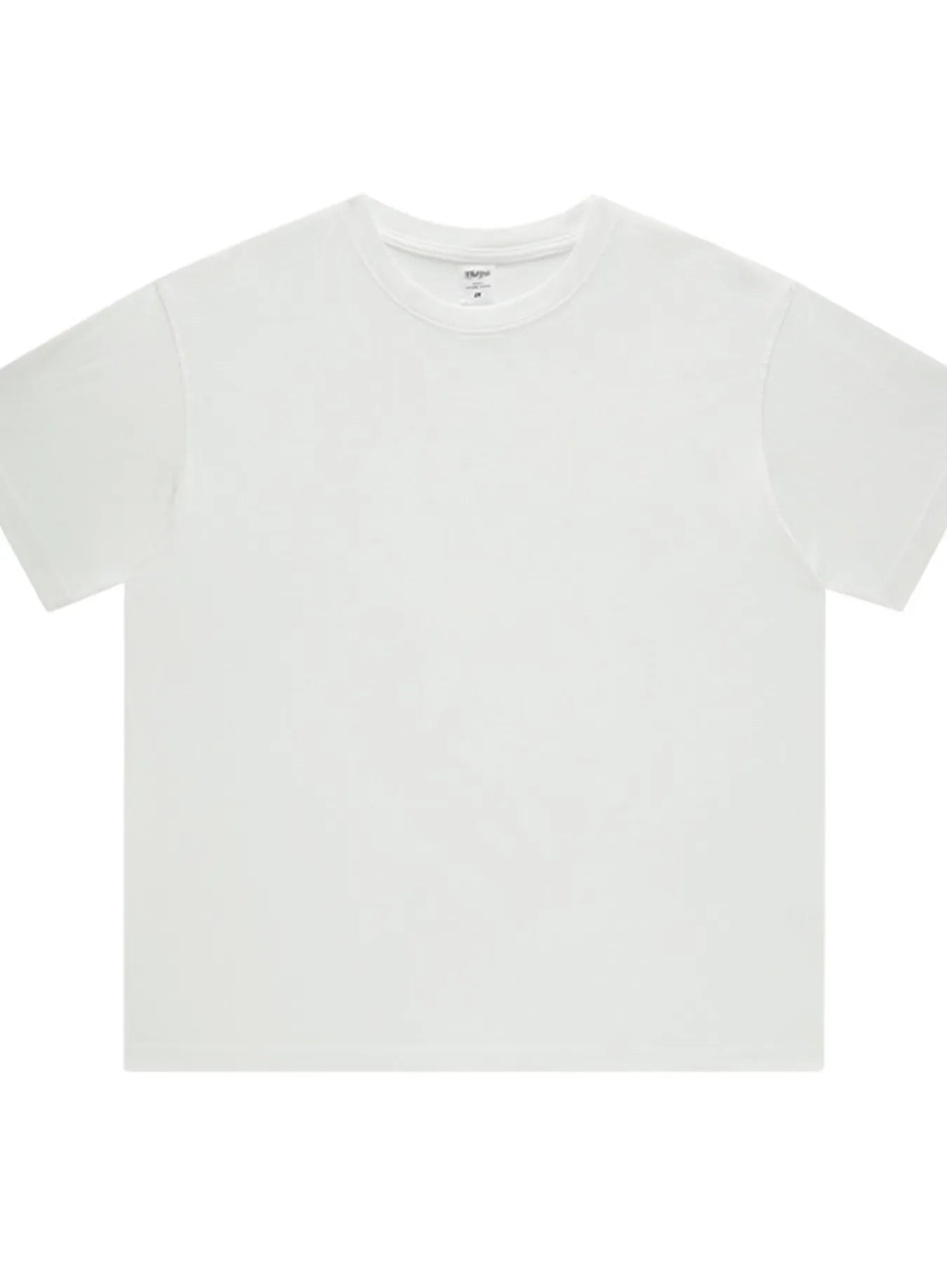 Front view of Men's Round Neck Short Sleeve T-Shirt in Black showing neckline and sleeve details