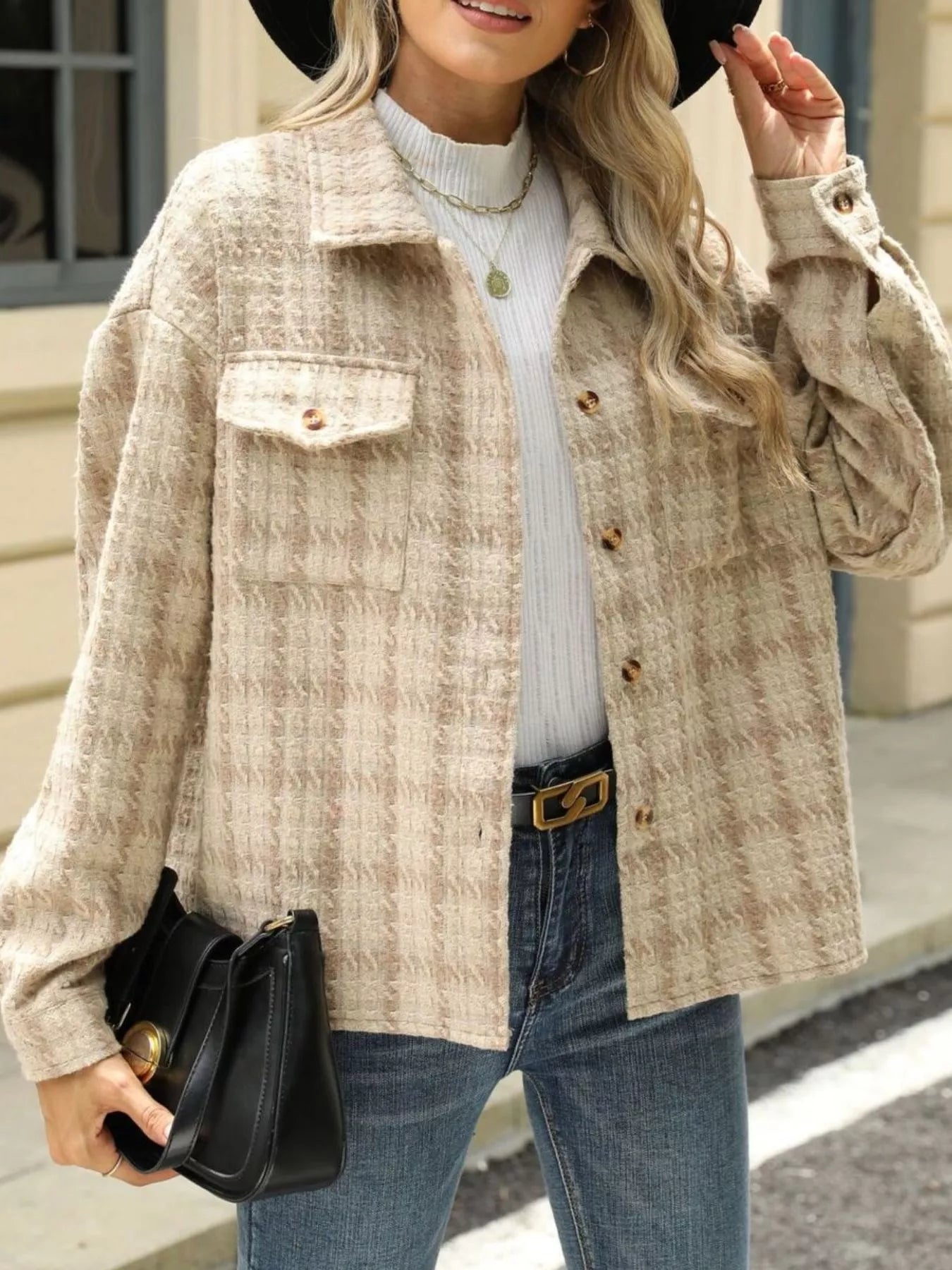 Lifestyle image of product styled for a chic daytime look