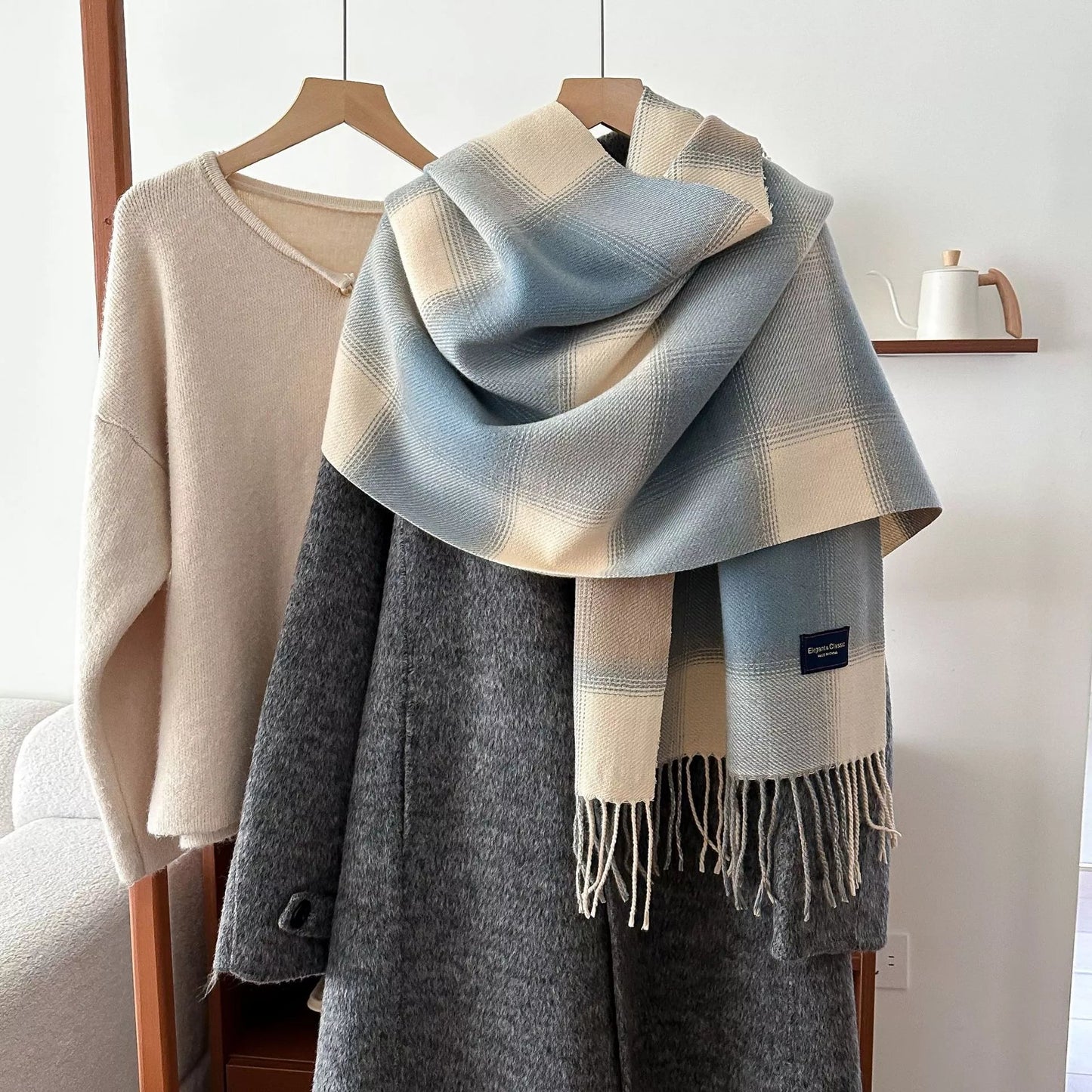 Plaid Fringe Scarf - Rochelle's House LLC