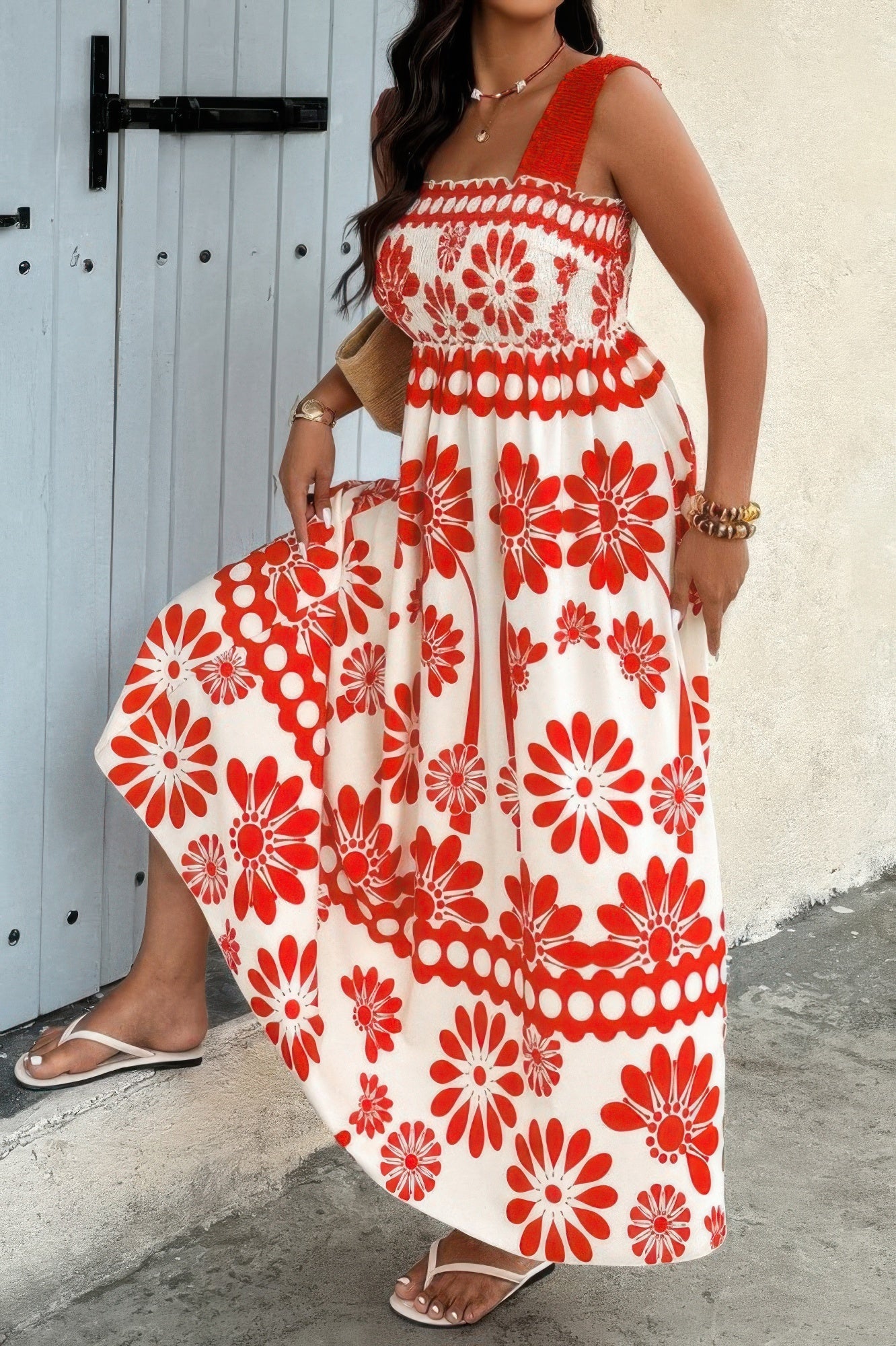 Back view of product with easy, flowy drape