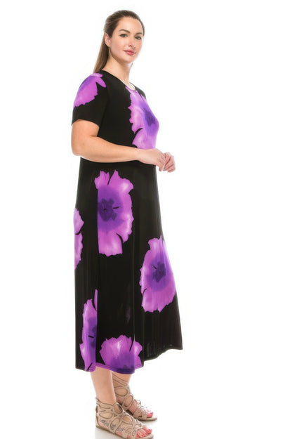 Plus Size Bns Print Long Dress - Rochelle's House LLC