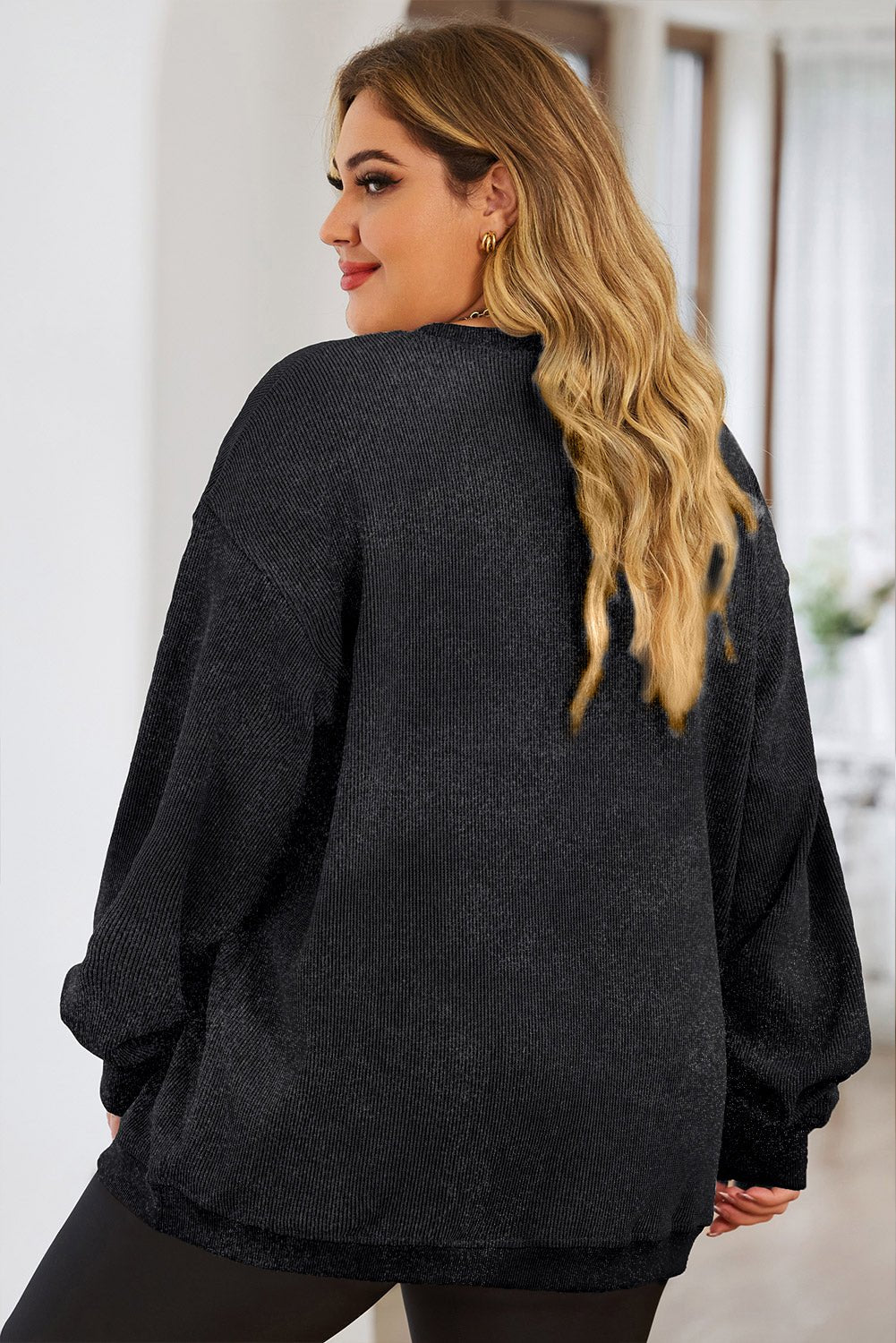 Back view of product with easy, flowy drape