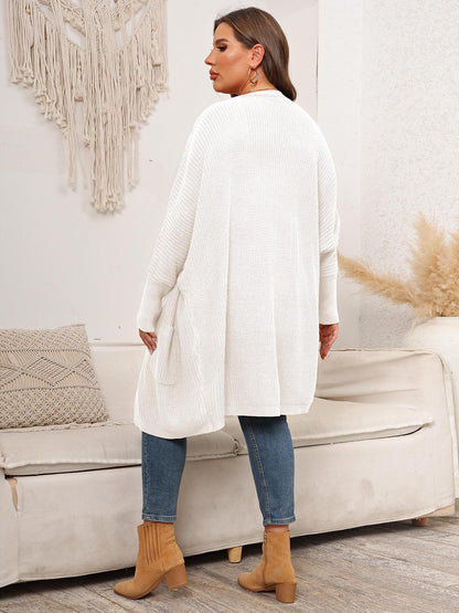 Plus Size Open Front Cardigan With Pockets - Rochelle's House LLC