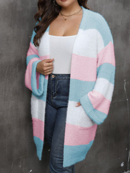 Plus Size Open Front Long Sleeve Cardigan - Rochelle's House LLC