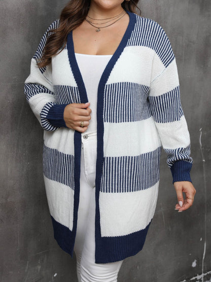 Plus Size Open Front Long Sleeve Cardigan - Rochelle's House LLC