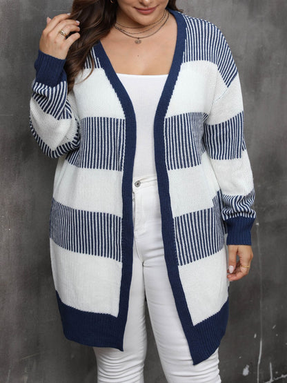 Plus Size Open Front Long Sleeve Cardigan - Rochelle's House LLC