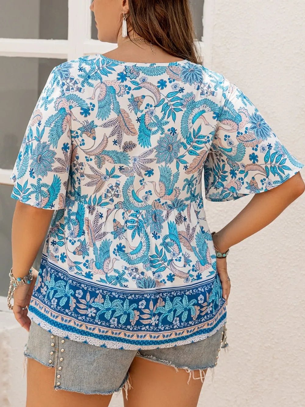 Back view of product with easy, flowy drape
