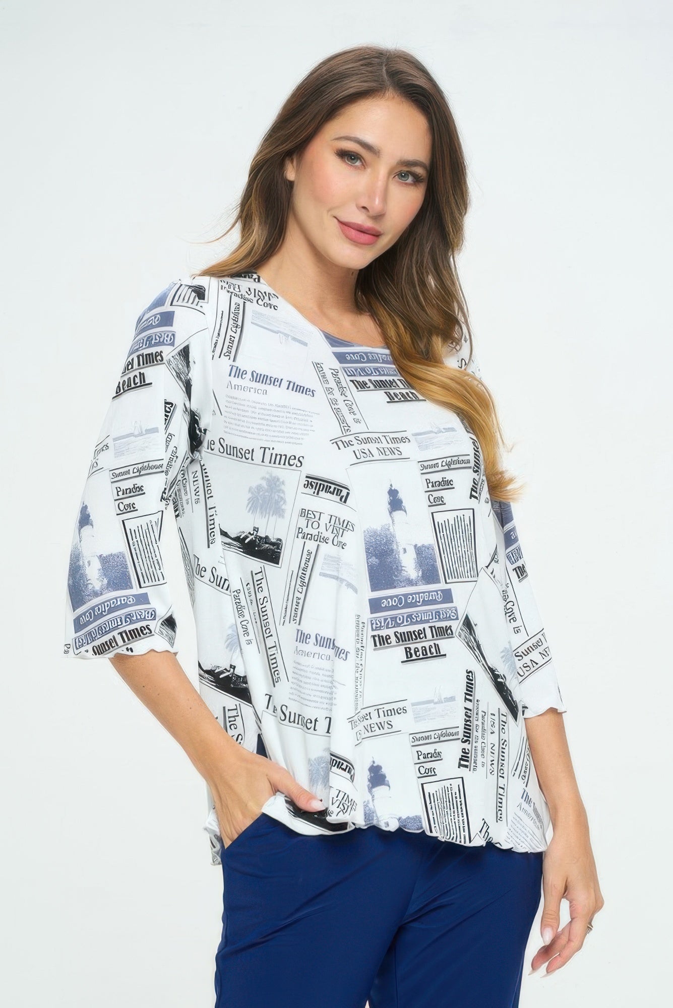 Plus Sizebns Print Missy Top - Rochelle's House LLC