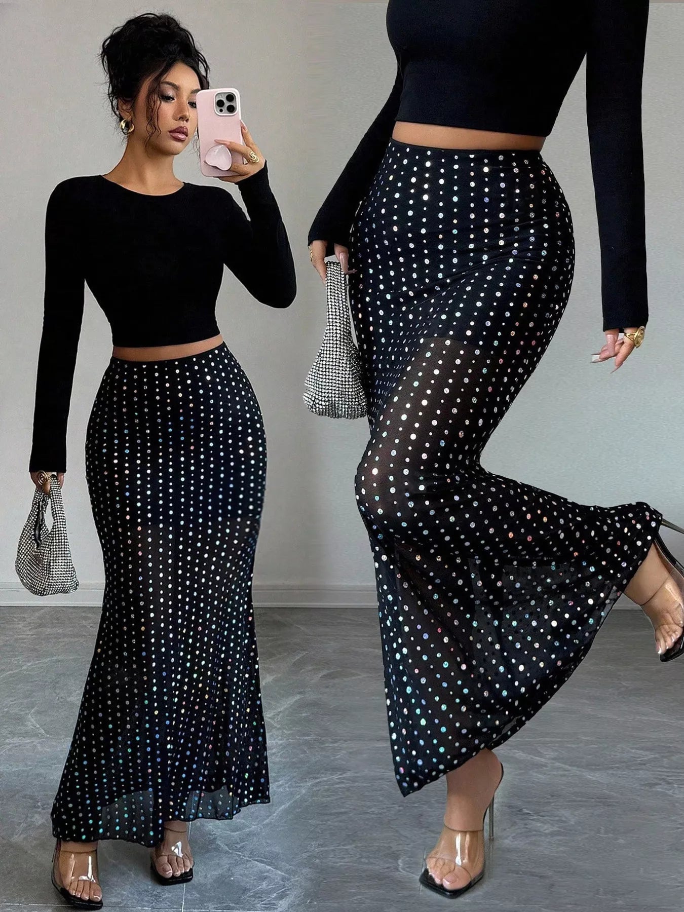 Polka Dot Maxi Skirt - Rochelle's House LLC