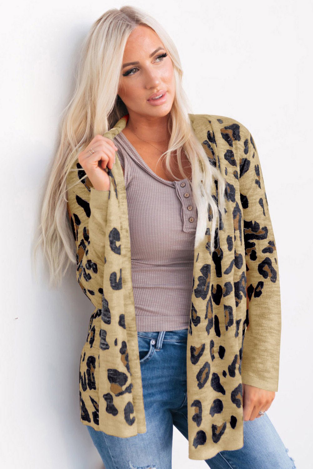 Printed Long Sleeve Cardigan - Rochelle's House LLC
