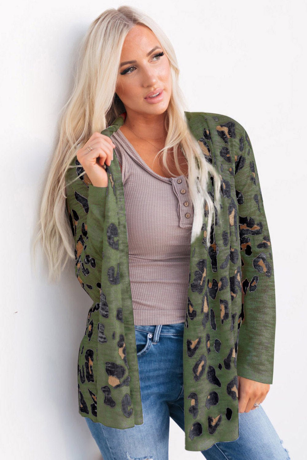 Printed Long Sleeve Cardigan - Rochelle's House LLC