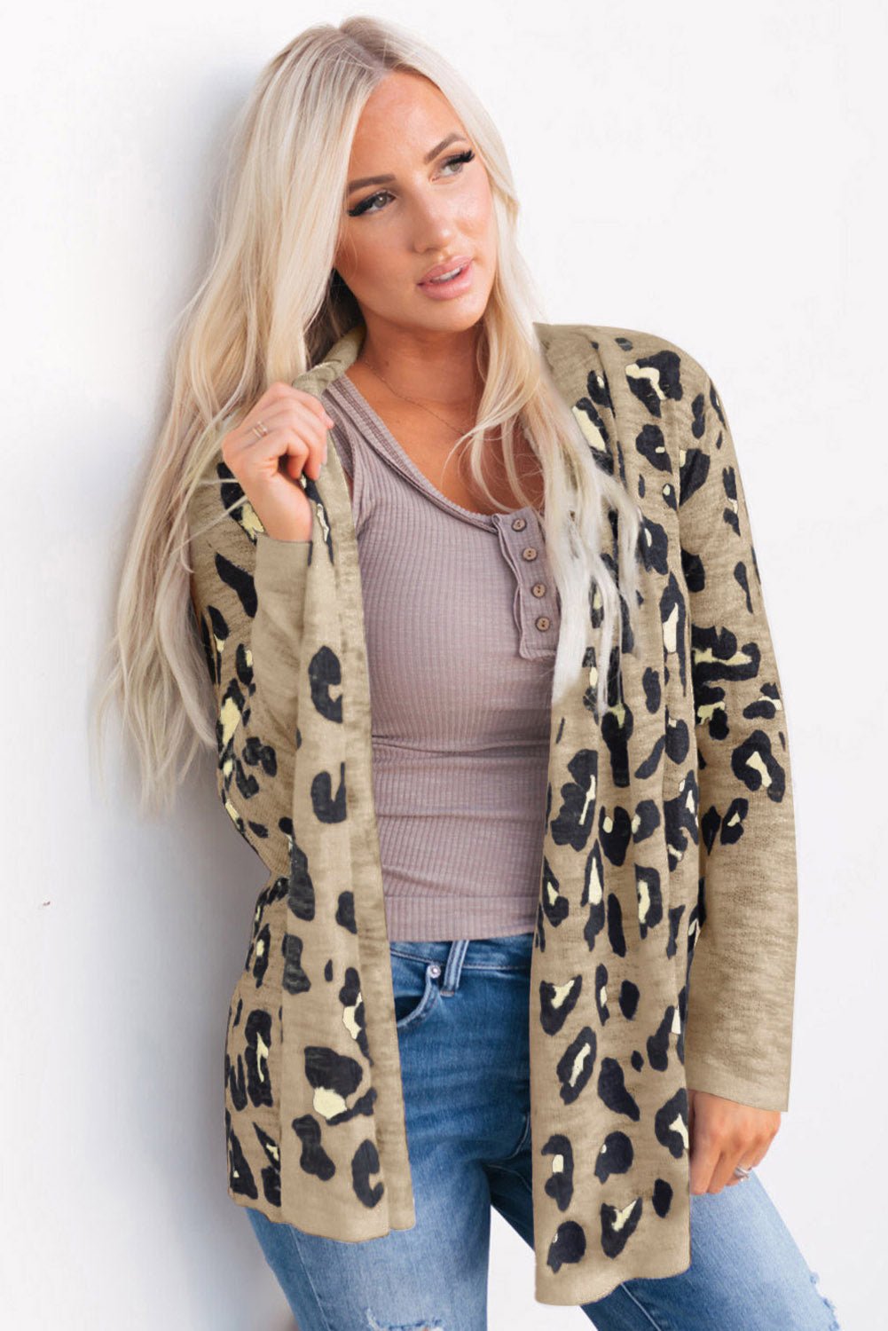 Printed Long Sleeve Cardigan - Rochelle's House LLC