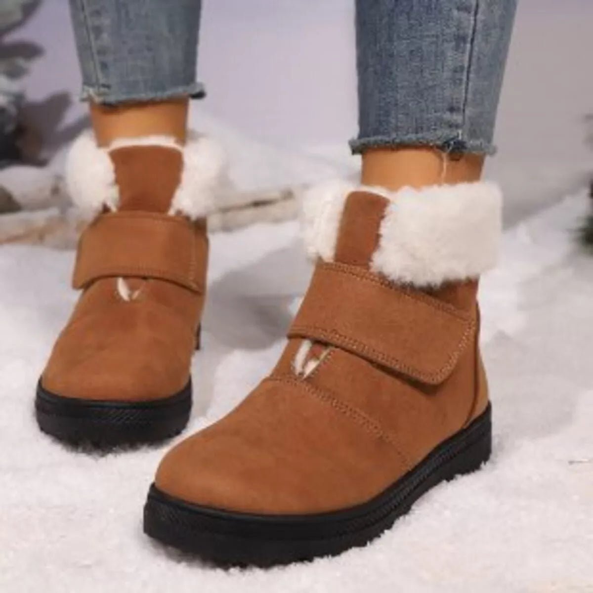 Round Toe Fuzzy Boots - Rochelle's House LLC