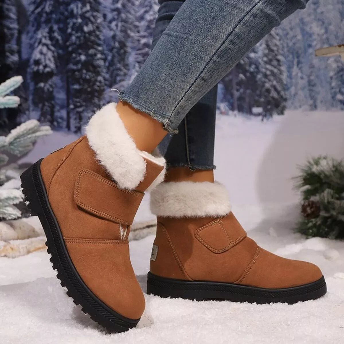 Round Toe Fuzzy Boots - Rochelle's House LLC