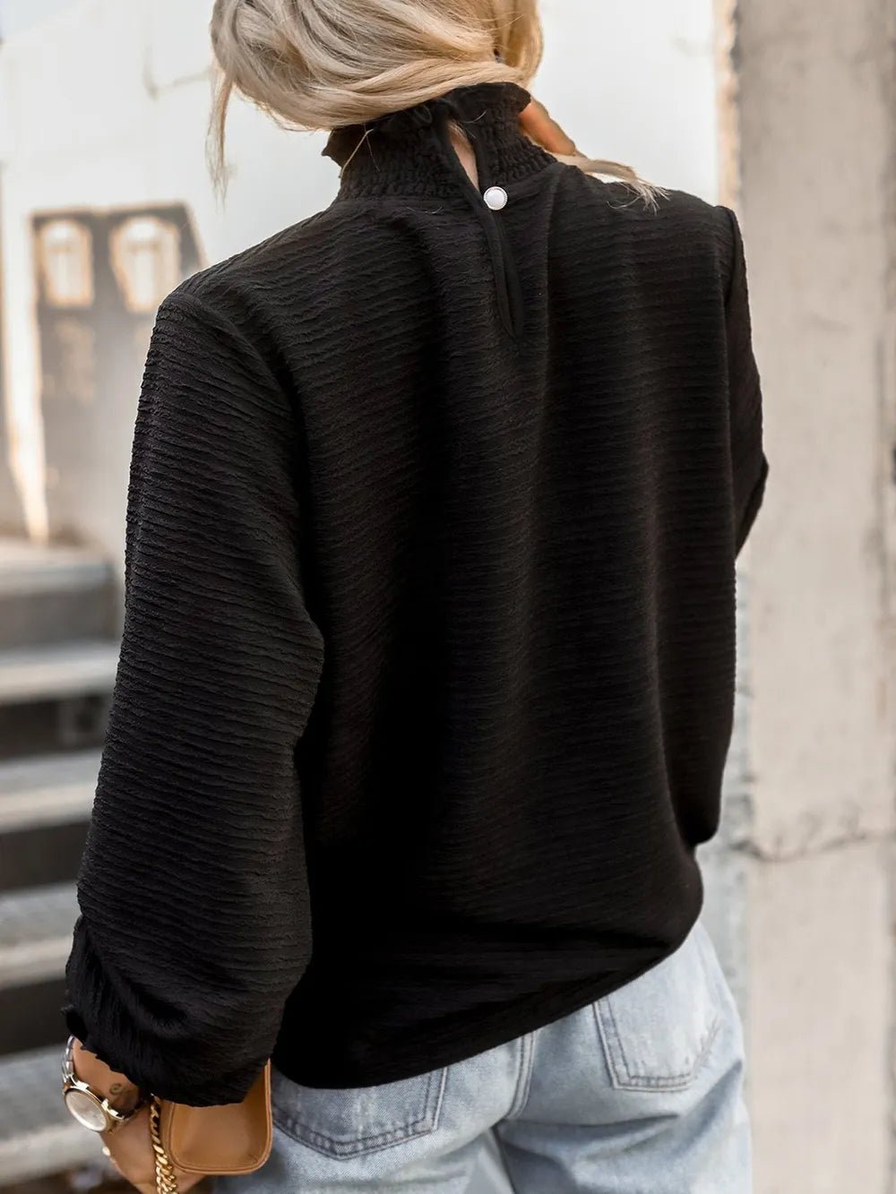 Lifestyle image of product styled for a chic daytime look