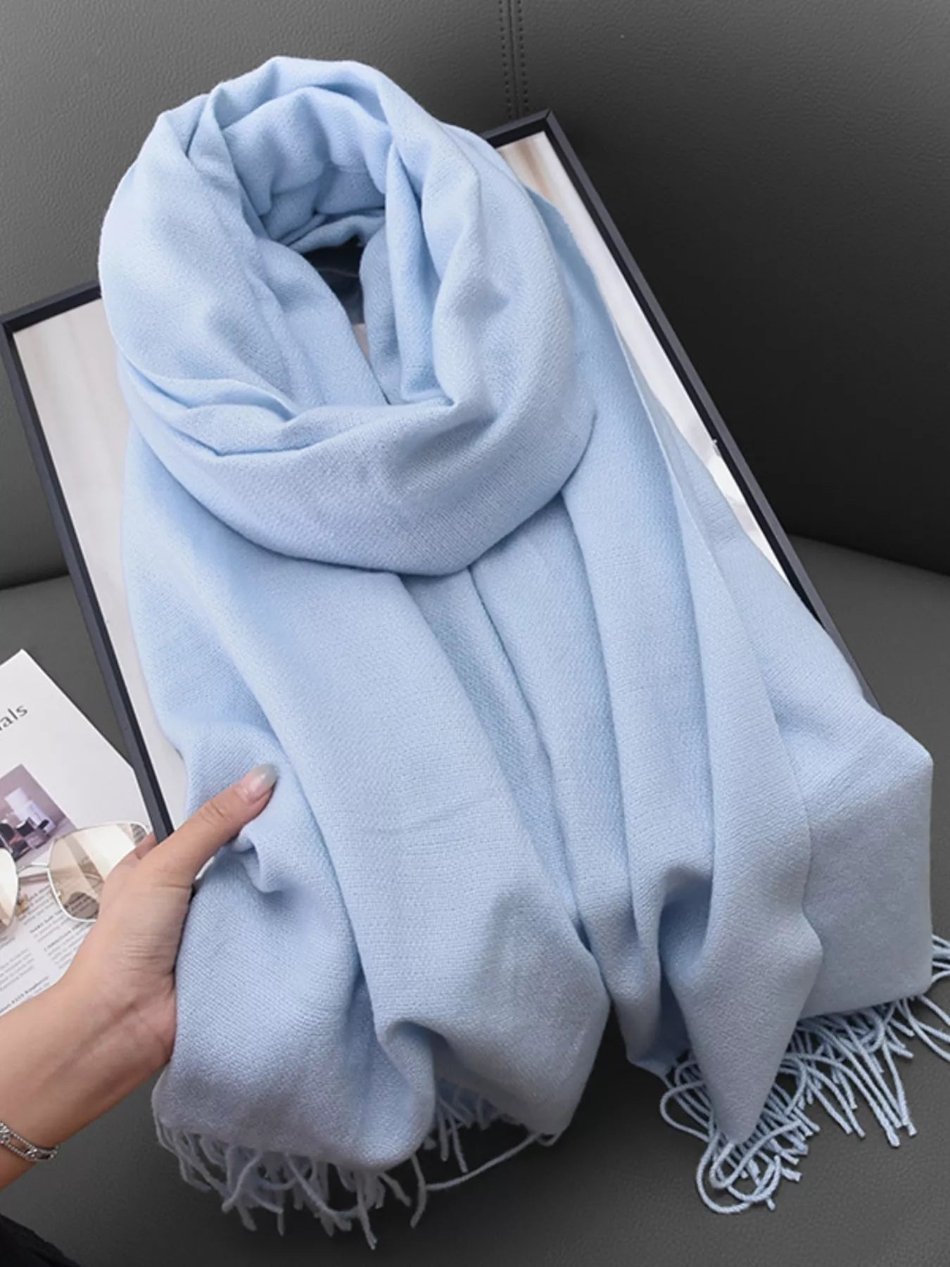 Solid Color Fringe Scarf - Rochelle's House LLC