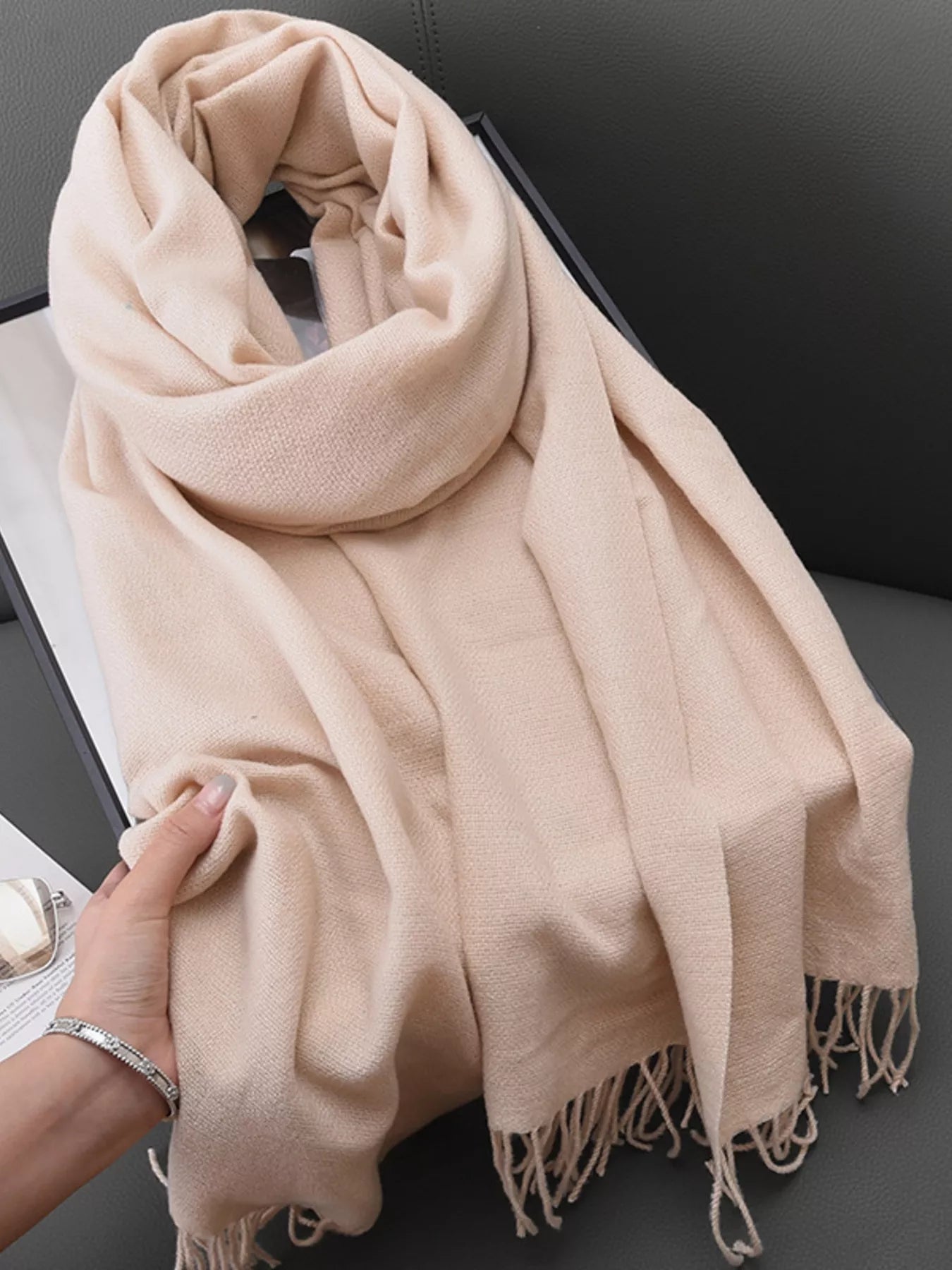 Solid Color Fringe Scarf - Rochelle's House LLC