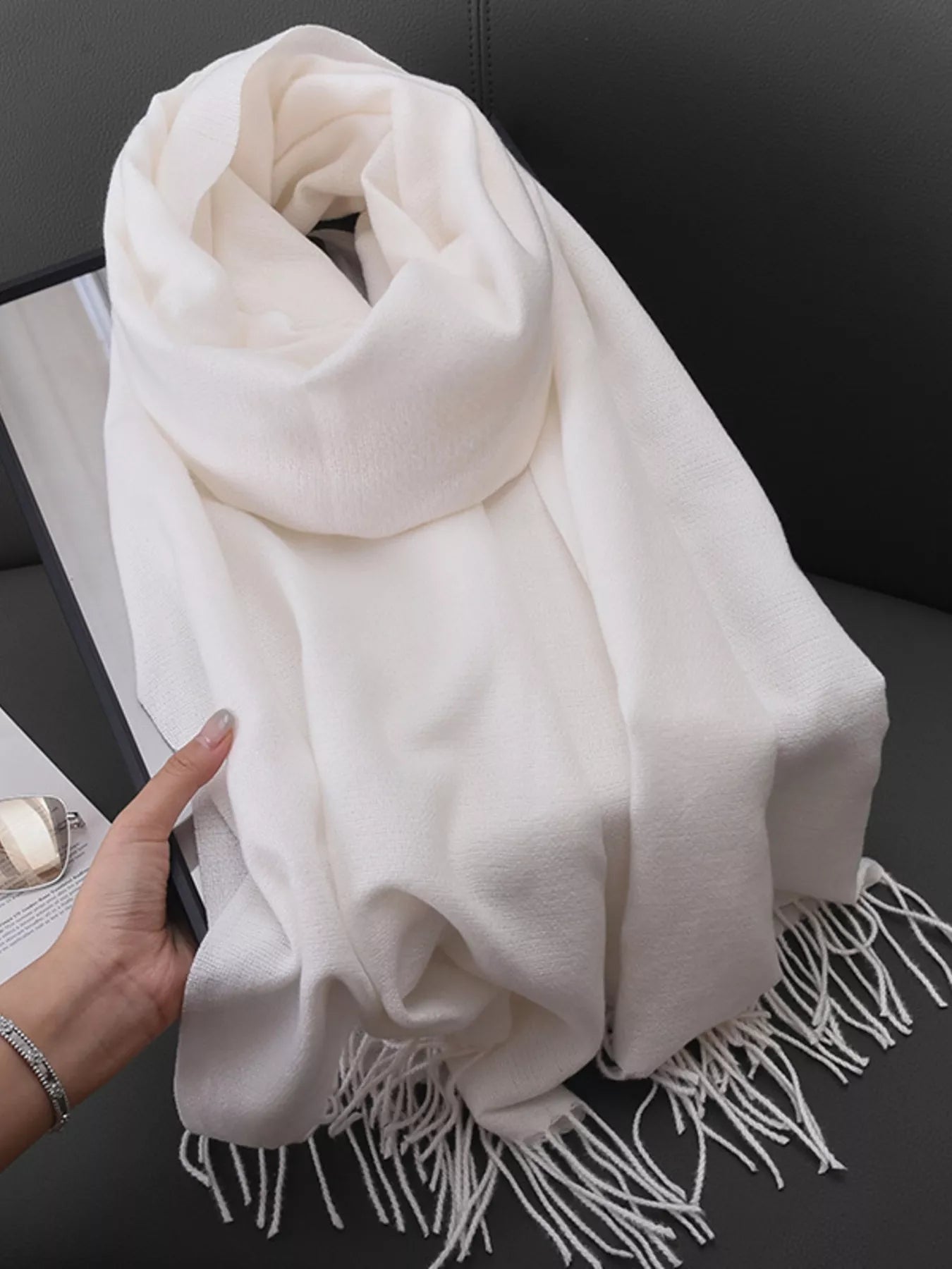 Solid Color Fringe Scarf - Rochelle's House LLC