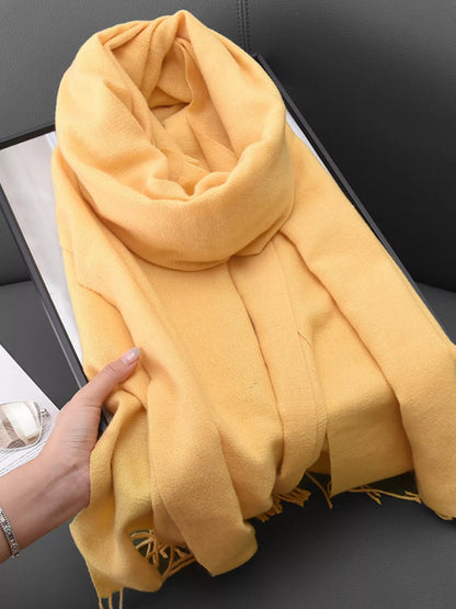 Solid Color Fringe Scarf - Rochelle's House LLC