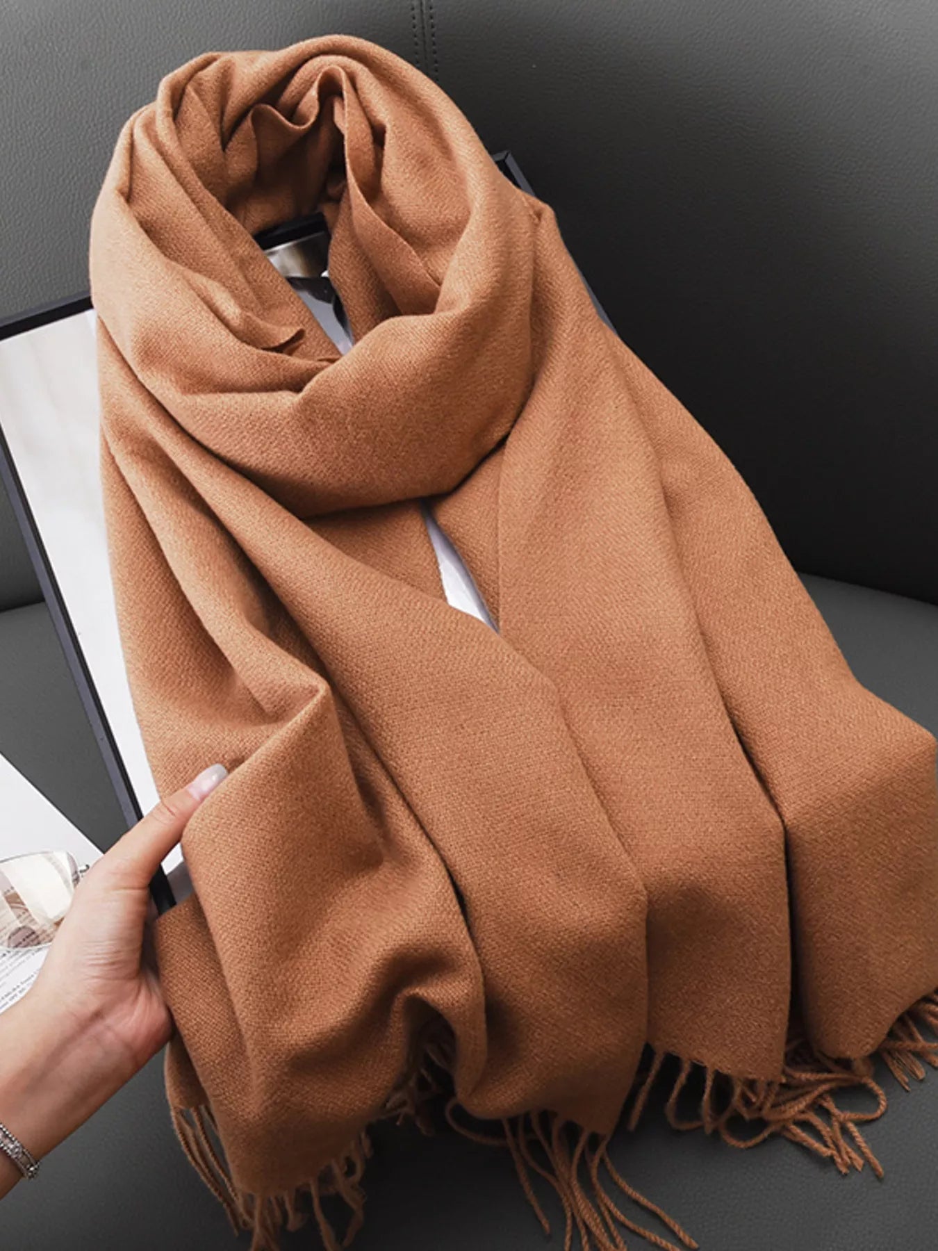 Solid Color Fringe Scarf - Rochelle's House LLC