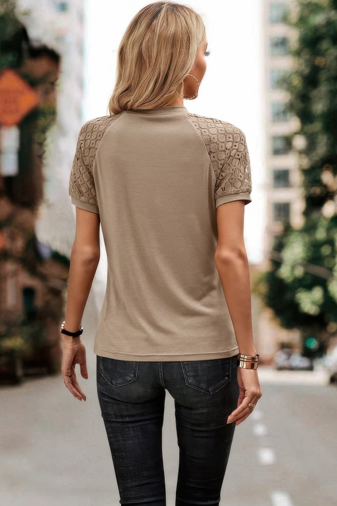 Lifestyle image of product styled for a chic daytime look