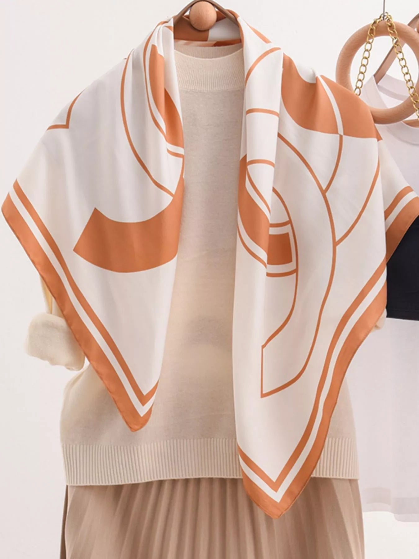 Square Flower Silk Scarf - Rochelle's House LLC