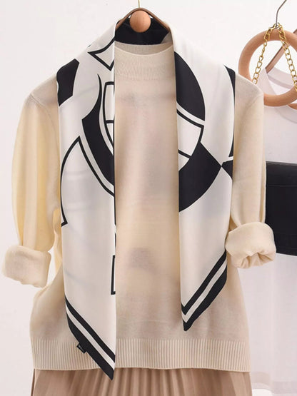 Square Flower Silk Scarf - Rochelle's House LLC