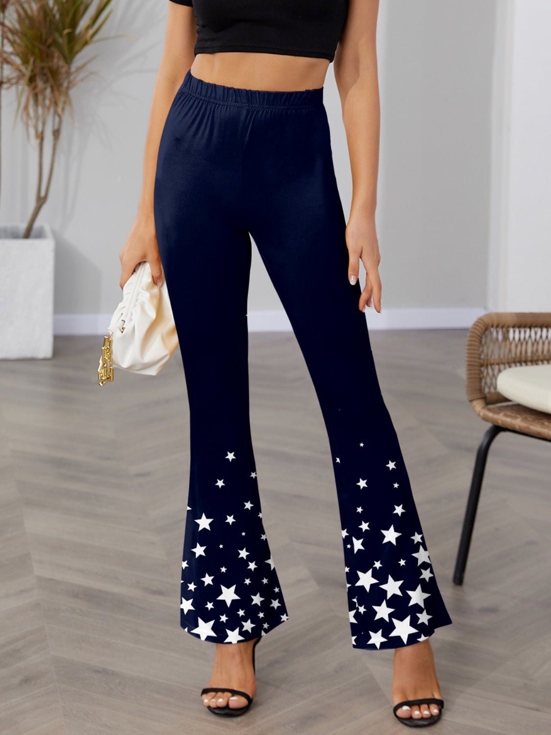 Star Elastic Waist Bootcut Pants - Rochelle's House LLC