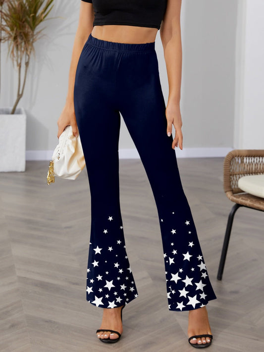 Star Elastic Waist Bootcut Pants - Rochelle's House LLC
