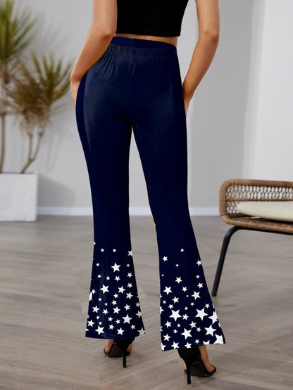 Star Elastic Waist Bootcut Pants - Rochelle's House LLC