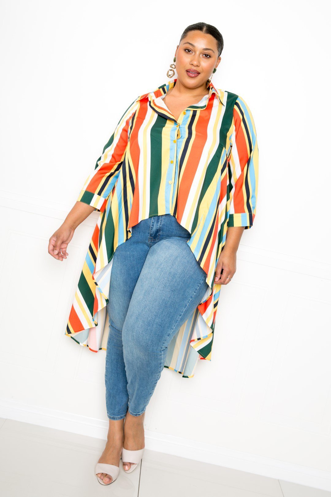 Striped Hi Low Shirt - Rochelle's House LLC
