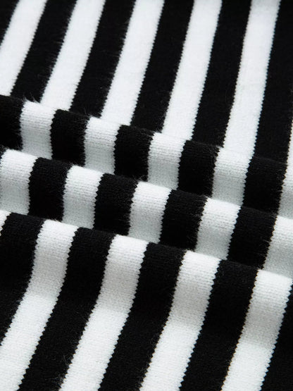 Striped Panels Colorblock Sleeve Sweater - Rochelle's House LLC