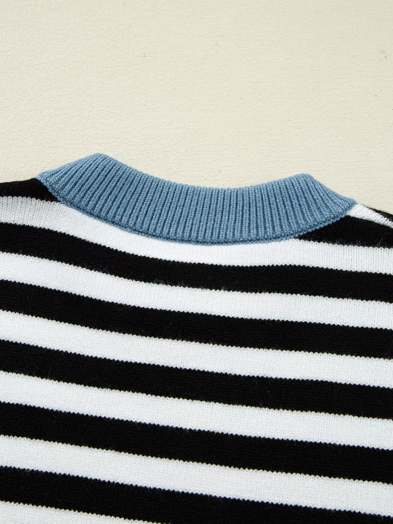 Striped Panels Colorblock Sleeve Sweater - Rochelle's House LLC
