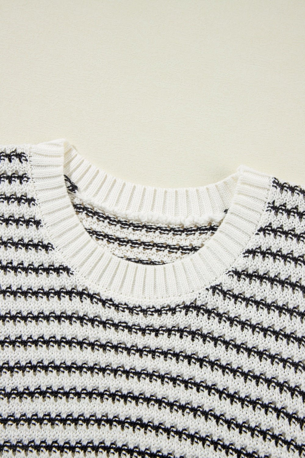 Striped Round Neck Sweater Vest - Rochelle's House LLC