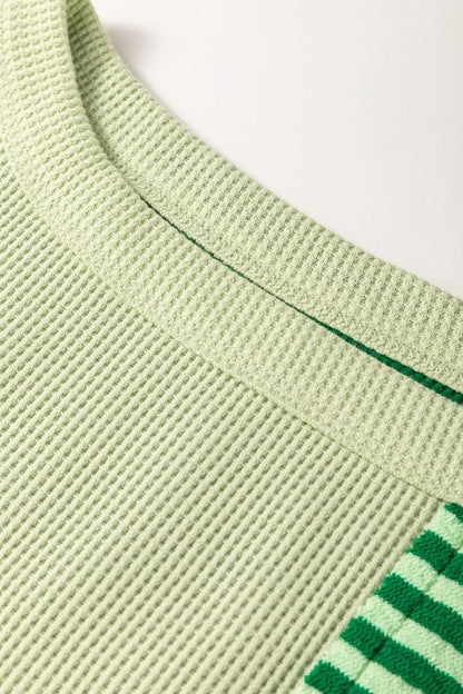 Striped Textured Half Sleeve T-Shirt - Rochelle's House LLC