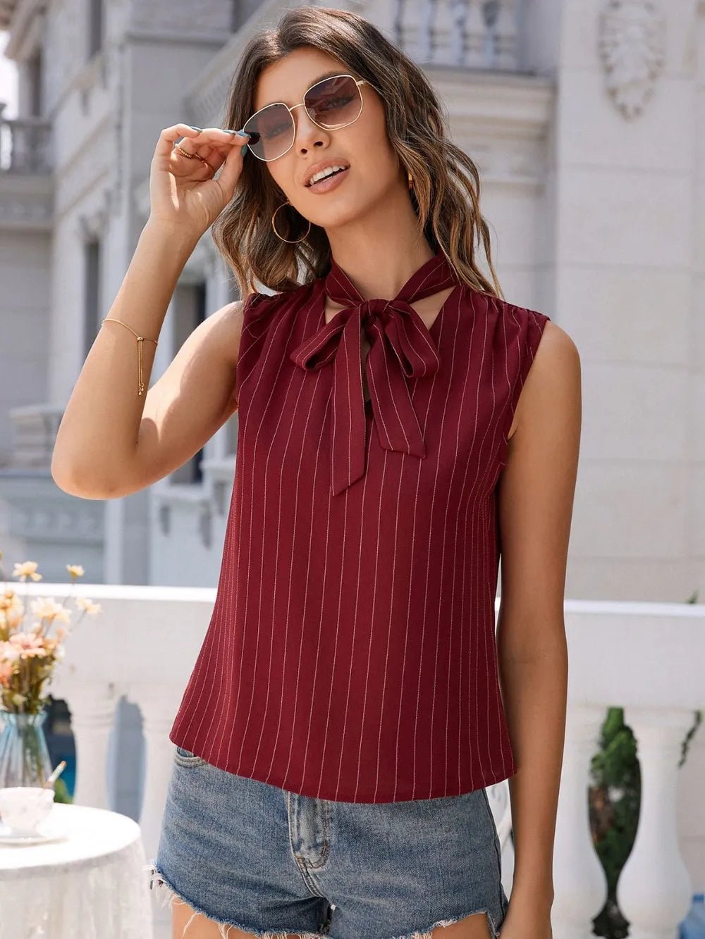 Lifestyle image of product styled for a chic daytime look