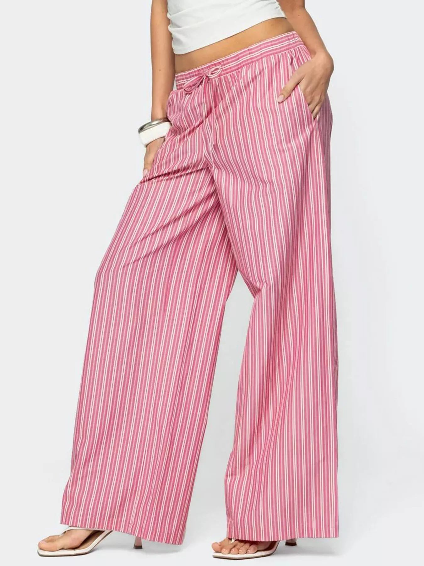 Striped Wide Leg Pants - Rochelle's House LLC
