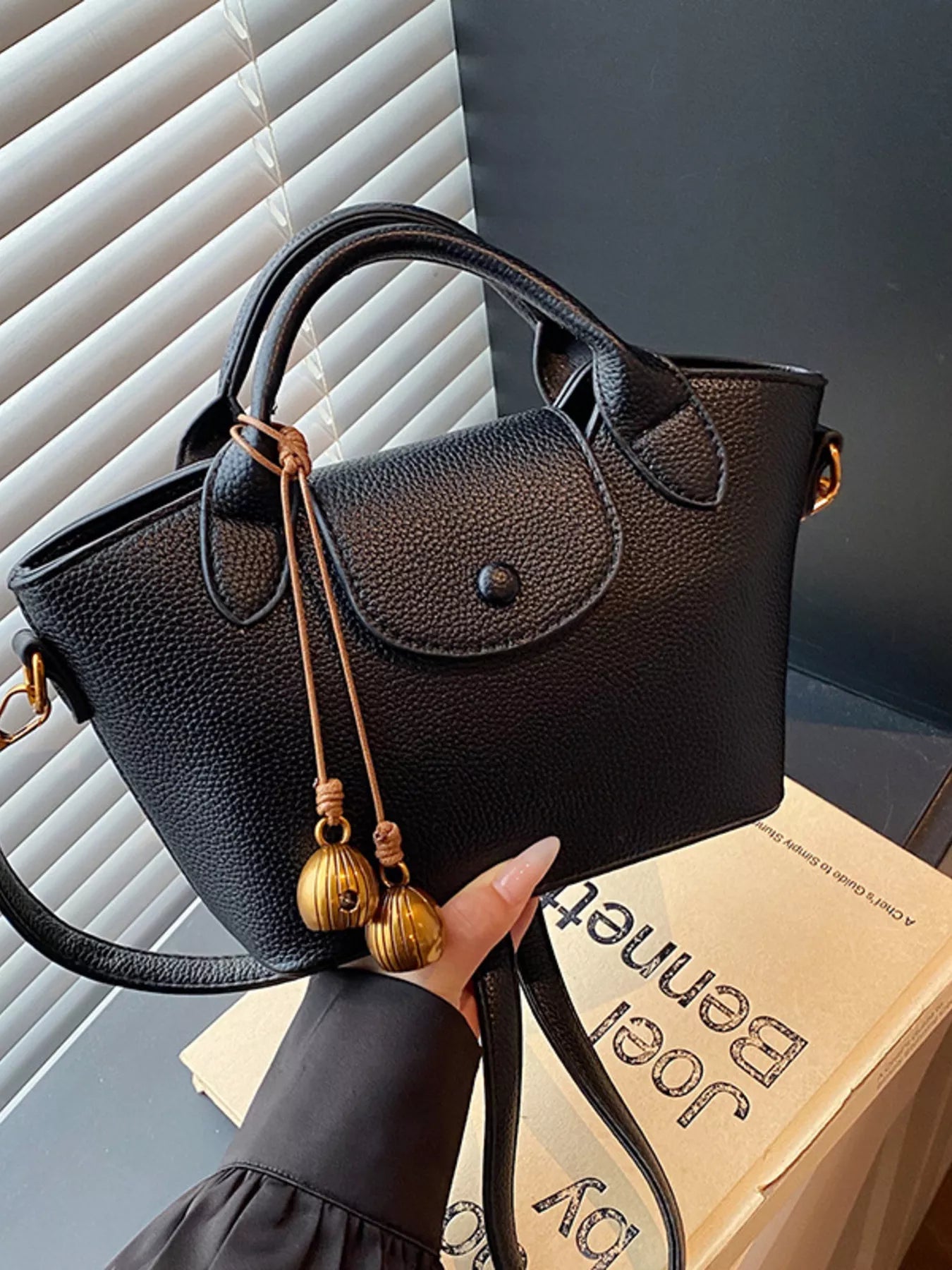 Top Handle Leather Crossbody Bag - Rochelle's House LLC