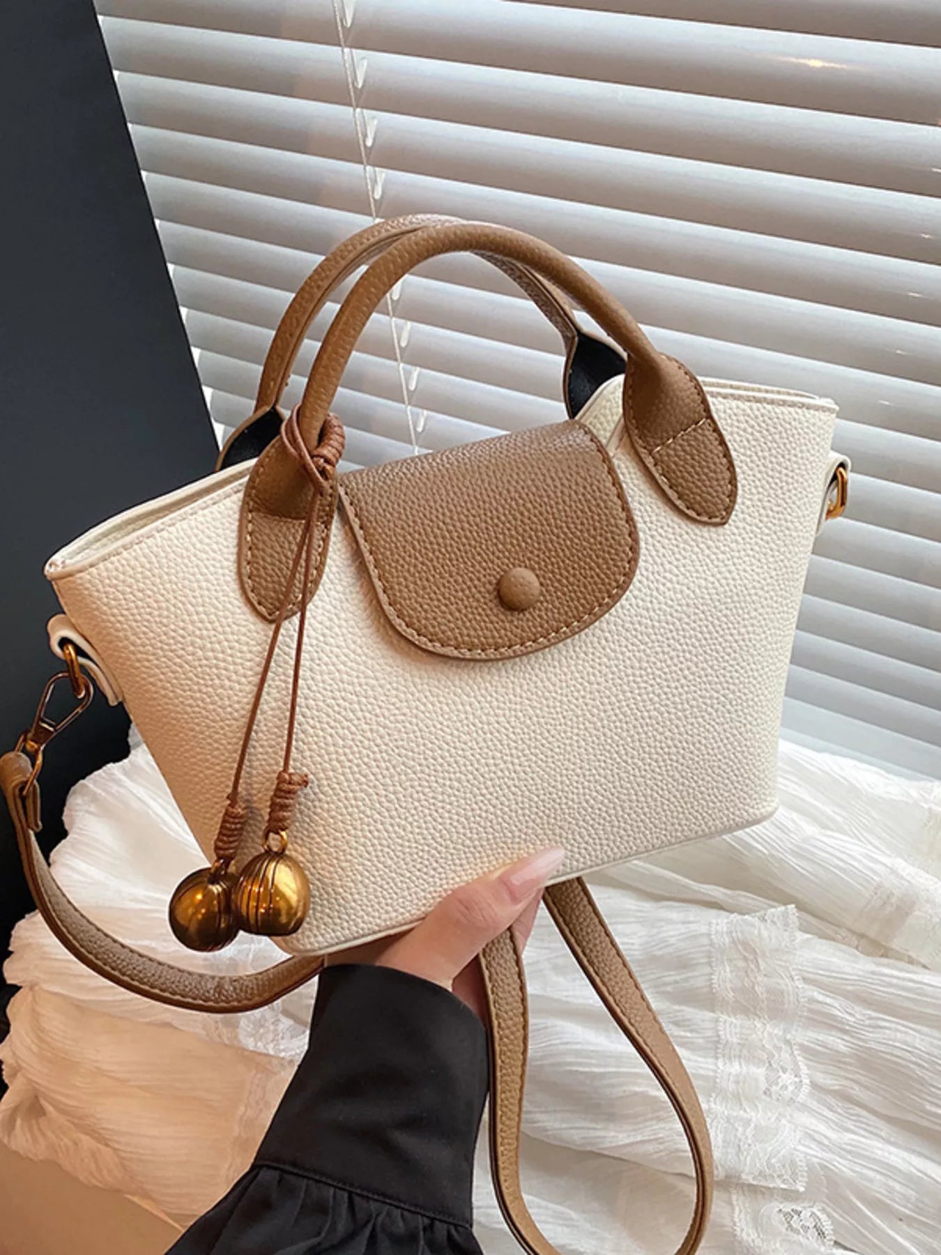 Top Handle Leather Crossbody Bag - Rochelle's House LLC