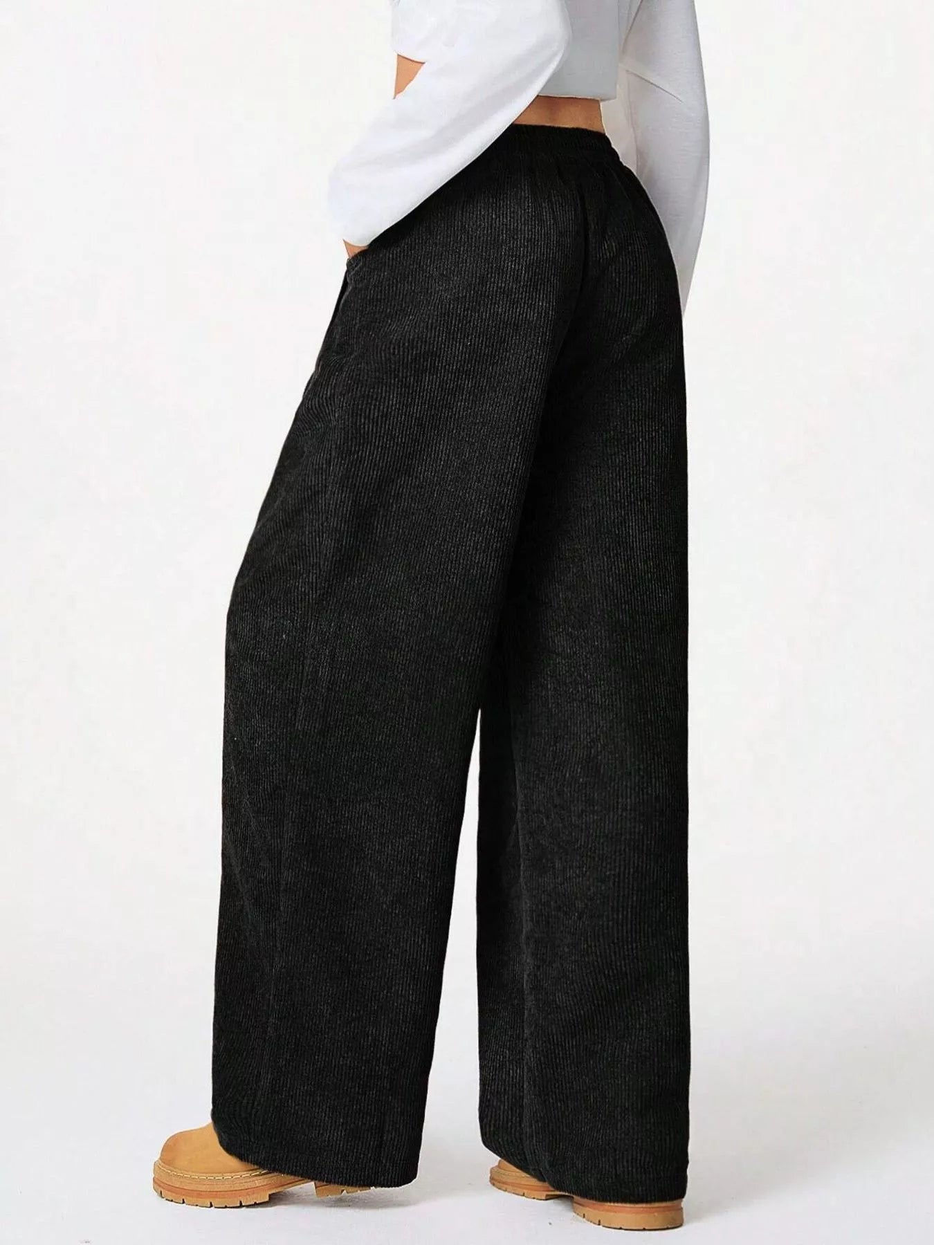 Wide Leg Corduroy Drawstring Pants - Rochelle's House LLC