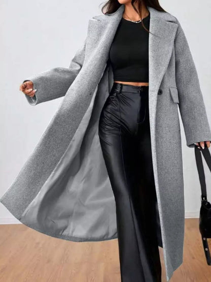 Wool - Blend Longline Overcoat - Rochelle's House LLC