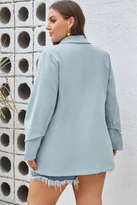 Air Force Blue Shawl Collar Long Sleeve Blazer - Rochelle's House LLC