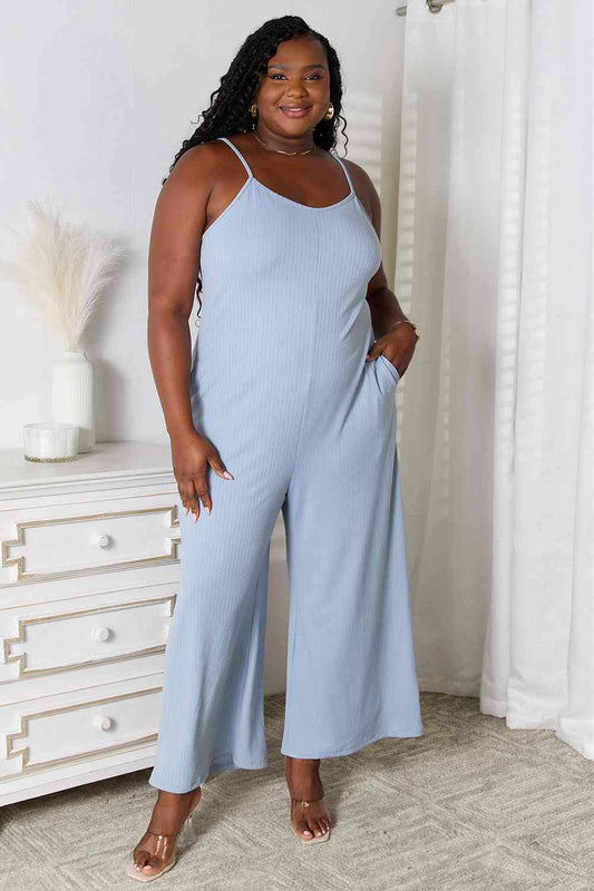 Basic Bae Spaghetti Strap V - Neck Jumpsuit - Rochelle's House LLC