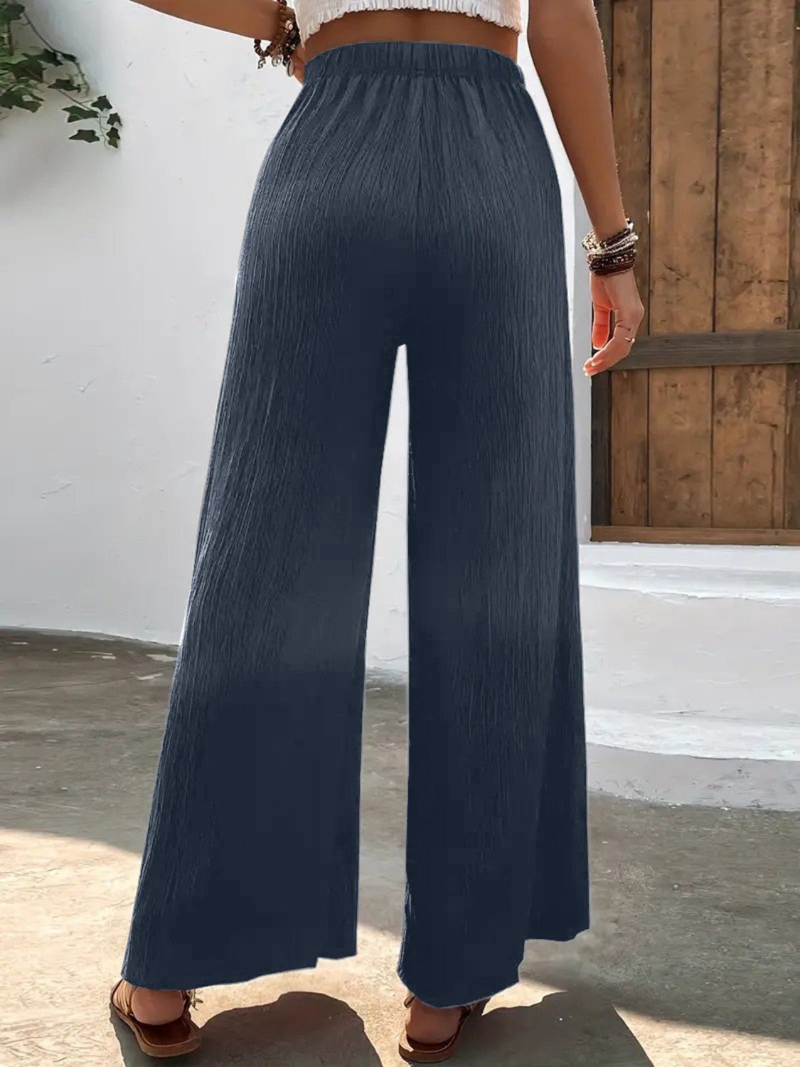Full Size High Waist Wide Leg Pants - Rochelle's House LLC