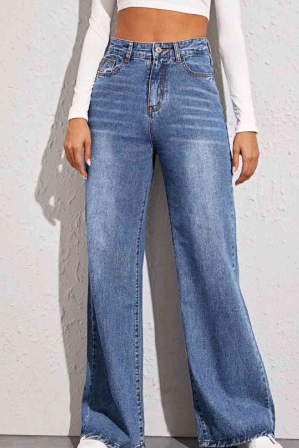 High Waist Wide Leg Jeans - Rochelle's House LLC