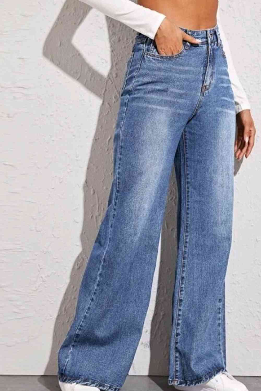 High Waist Wide Leg Jeans - Rochelle's House LLC