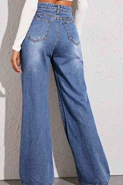 High Waist Wide Leg Jeans - Rochelle's House LLC